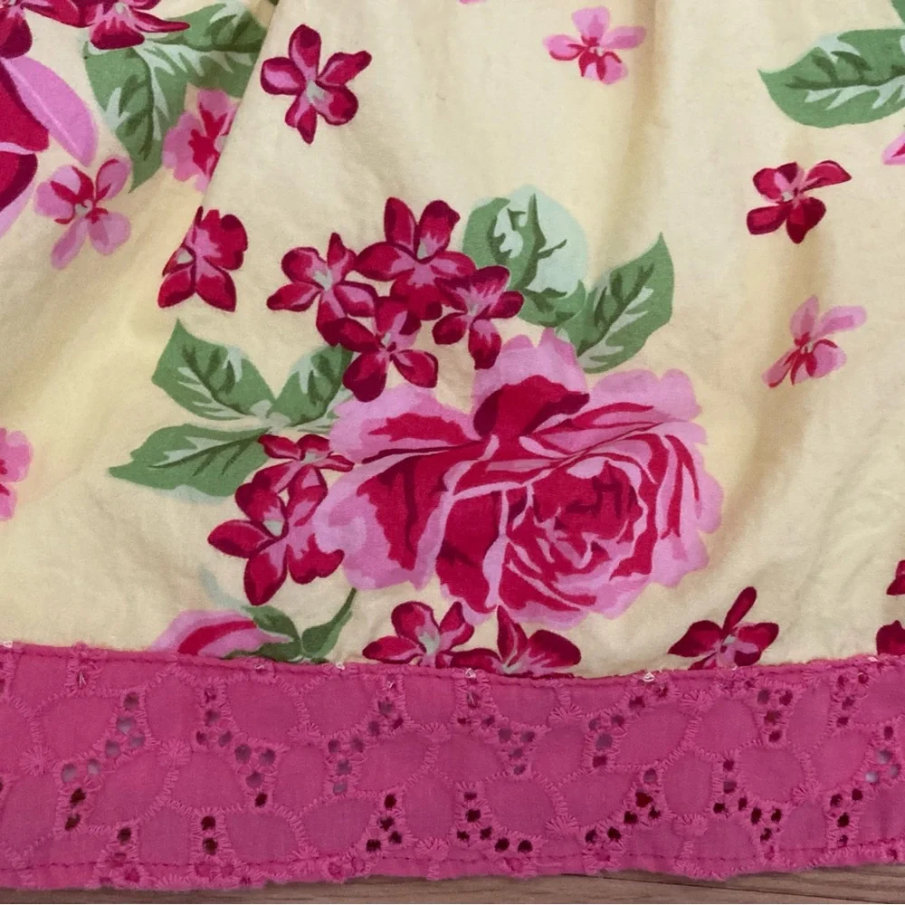 Penelope Mack Pink and Yellow Rose Pattern Dress 24m 2T